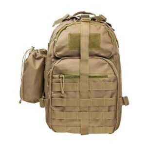 MOCHILA SLING NcSTAR COLOR BEIGE CON UNA SOLA CORREA Y SOSTENEDOR DE BOTELLA CAPACIDAD 12 LITROS