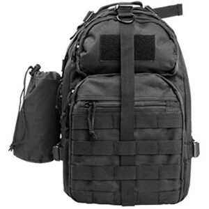 MOCHILA SLING NcSTAR COLOR NEGRO CON UNA SOLA CORREA Y SOSTENEDOR DE BOTELLA CAPACIDAD 12 LITROS
