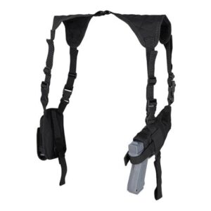 SOBAQUERA COLOR NEGRO TALLA UNICA DISEÑO UNIVERSAL PARA UN ARMA Y DOS TOLVAS, AMBIDIESTRO